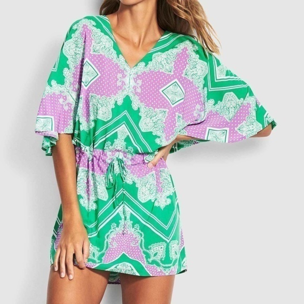 Seafolly Swim Cover Up Bandana Bay Kaftan NWT